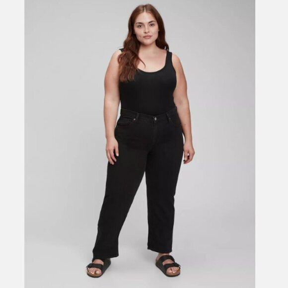 GAP Mid Rise Black Wash 90's Style Loose Straight Jeans Size 25/0 #752100 RT$80 - Picture 8 of 14